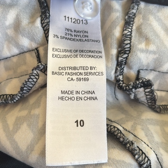 Mario Serrani Italy Black White Dressy Bermuda Short 10 Pockets Tummy Control - Picture 3 of 6